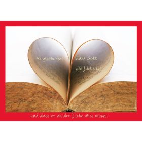 Faltkarte "ich glaube fest dass Gott die Liebe ist..." - 5 Stück